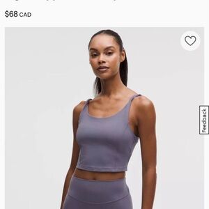 Lululemon Purple Cropped twist Tank Top